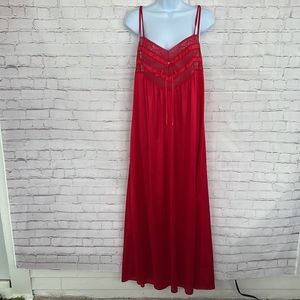 50’s/60’s red slip long gown/lingerie size medium